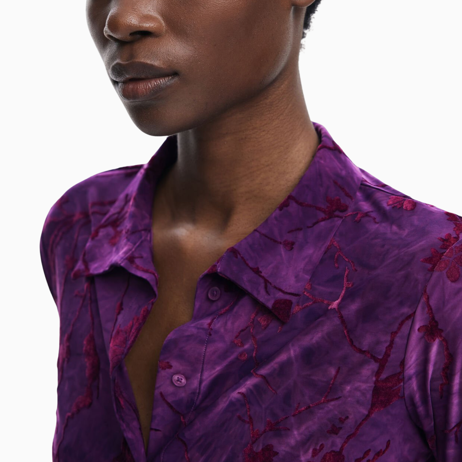 Дамска лилава риза Desigual Women Shirt 25WWTK29 Close-Up