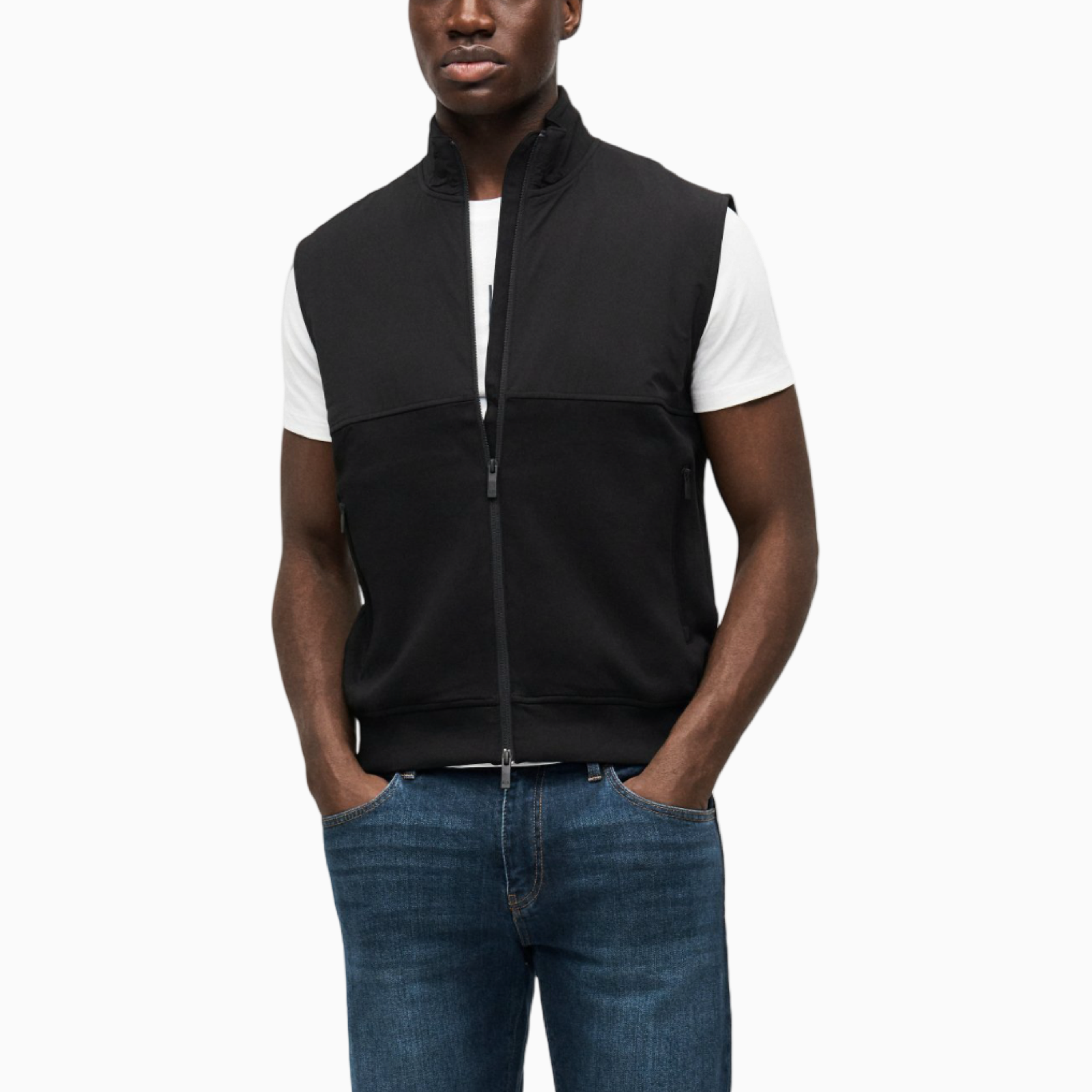 Мъжки черен елек Armani Exchange Men Gilet XM001565 AF10818 UC001 Front View