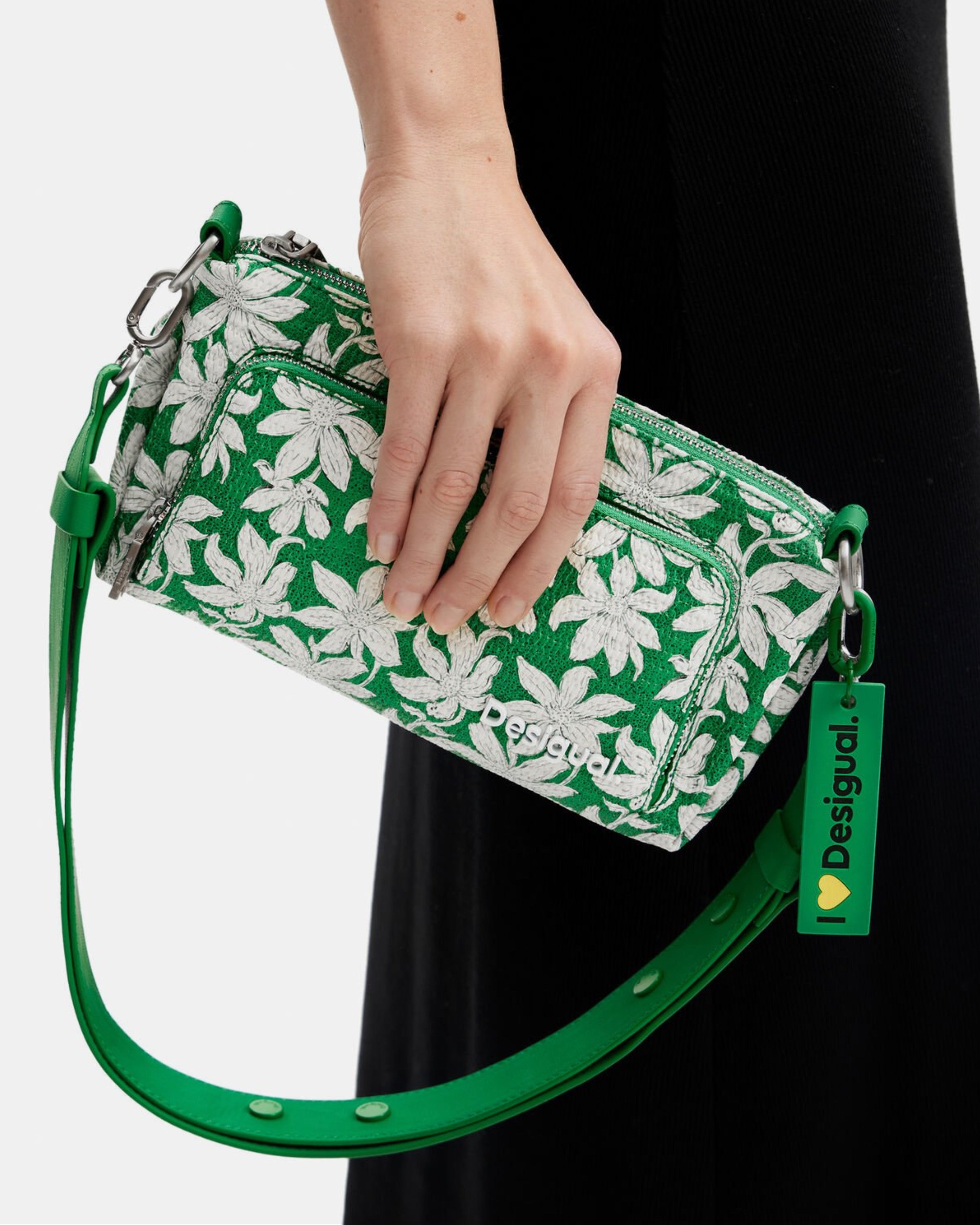 Дамска кросбоди чанта Desigual Women’s S textured floral crossbody bag Desigual 24SAXP174014U Green/White