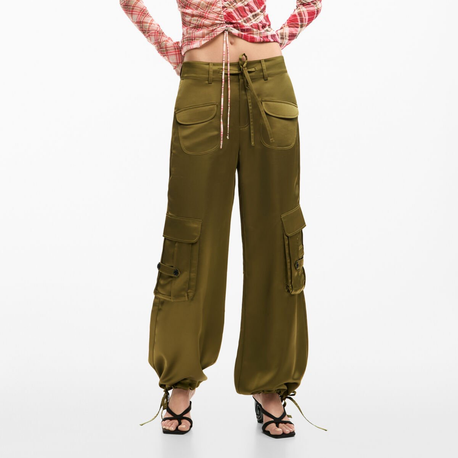 Дамски карго панталон Desigual Women Trousers 26SWPW48 4092 Front View