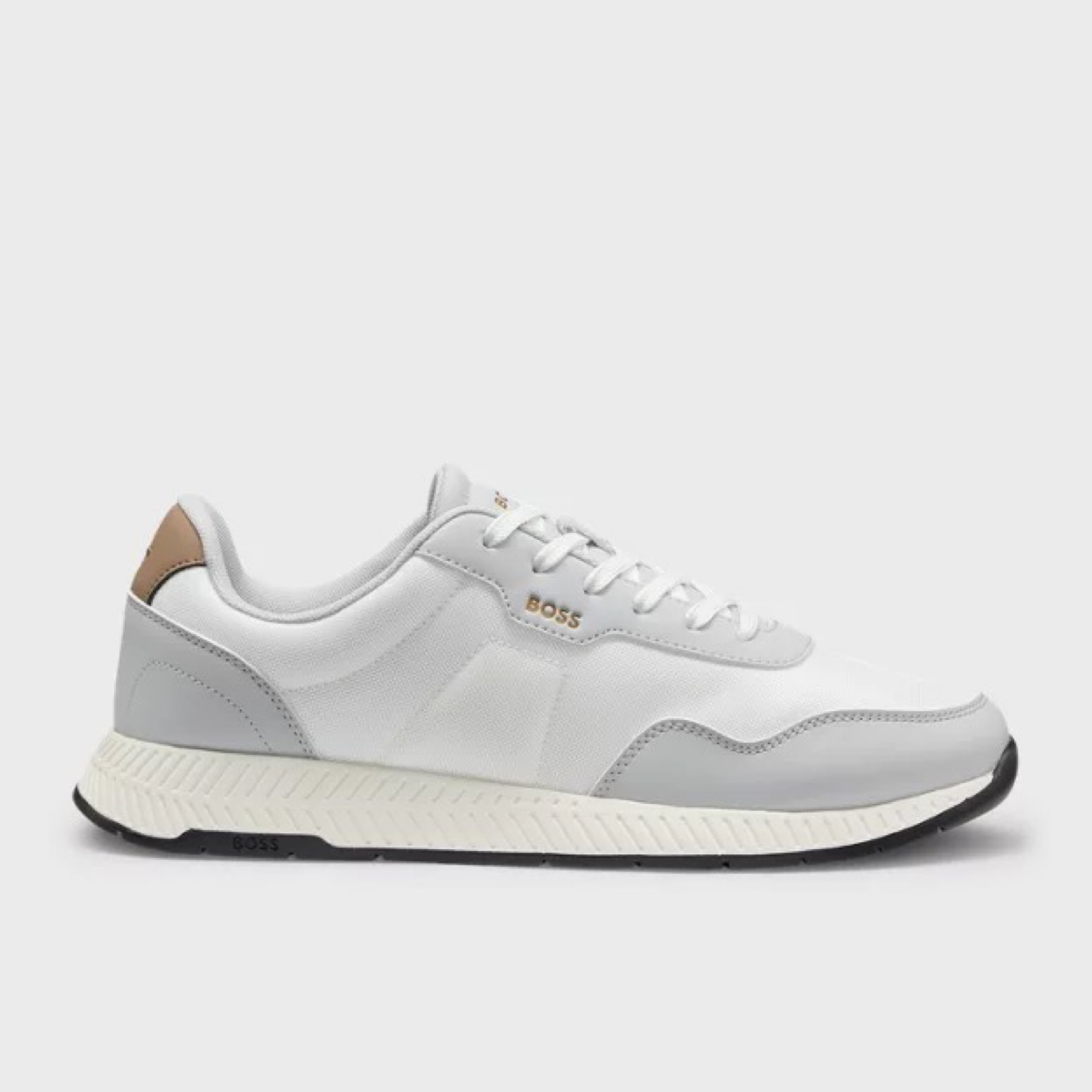 Мъжки бели маратонки Boss Men Sneakers 50536481 Medial View