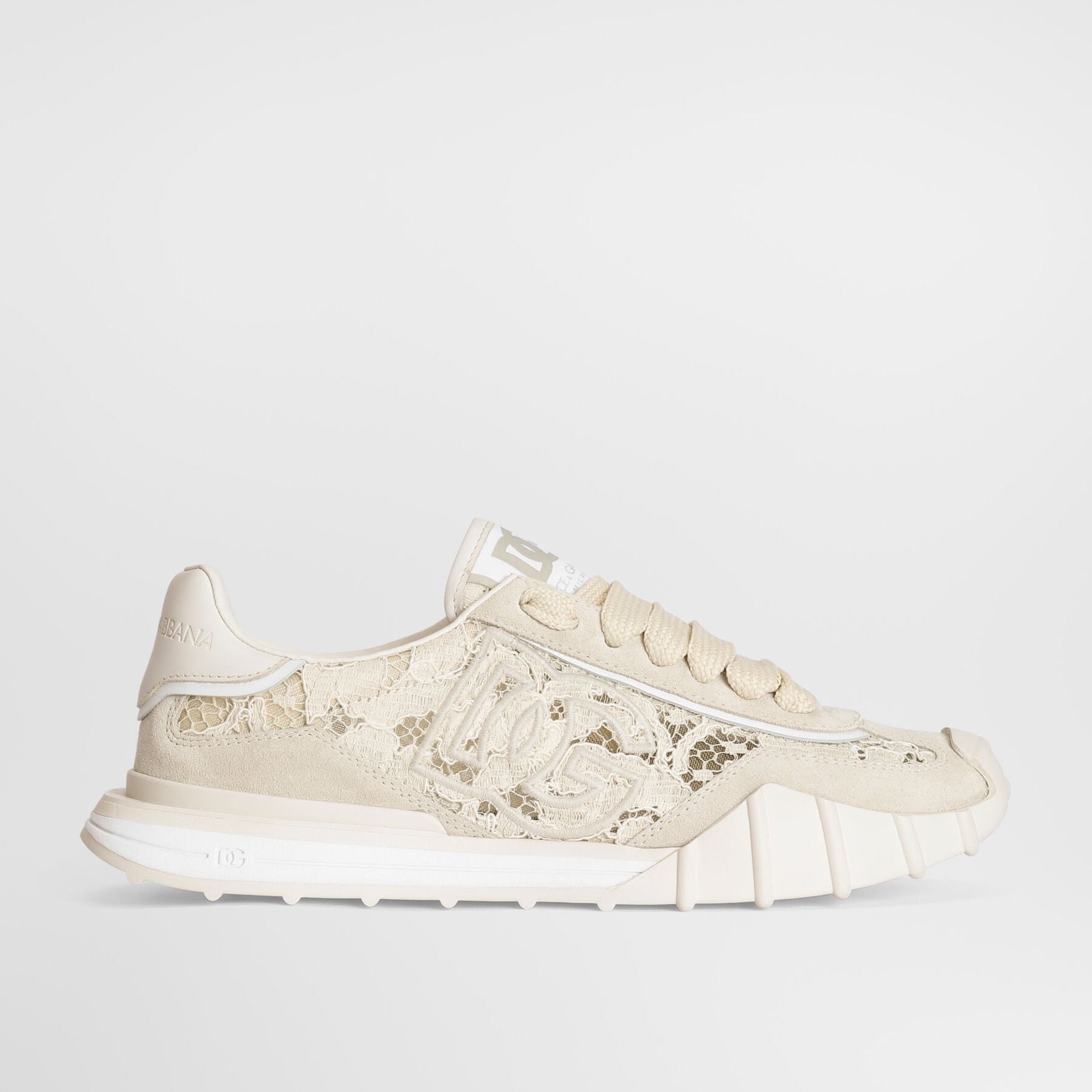 Dolce & Gabbana Beige Calf Leather Bos Taurus Sneakers CK2487A3S648Z180 medial view