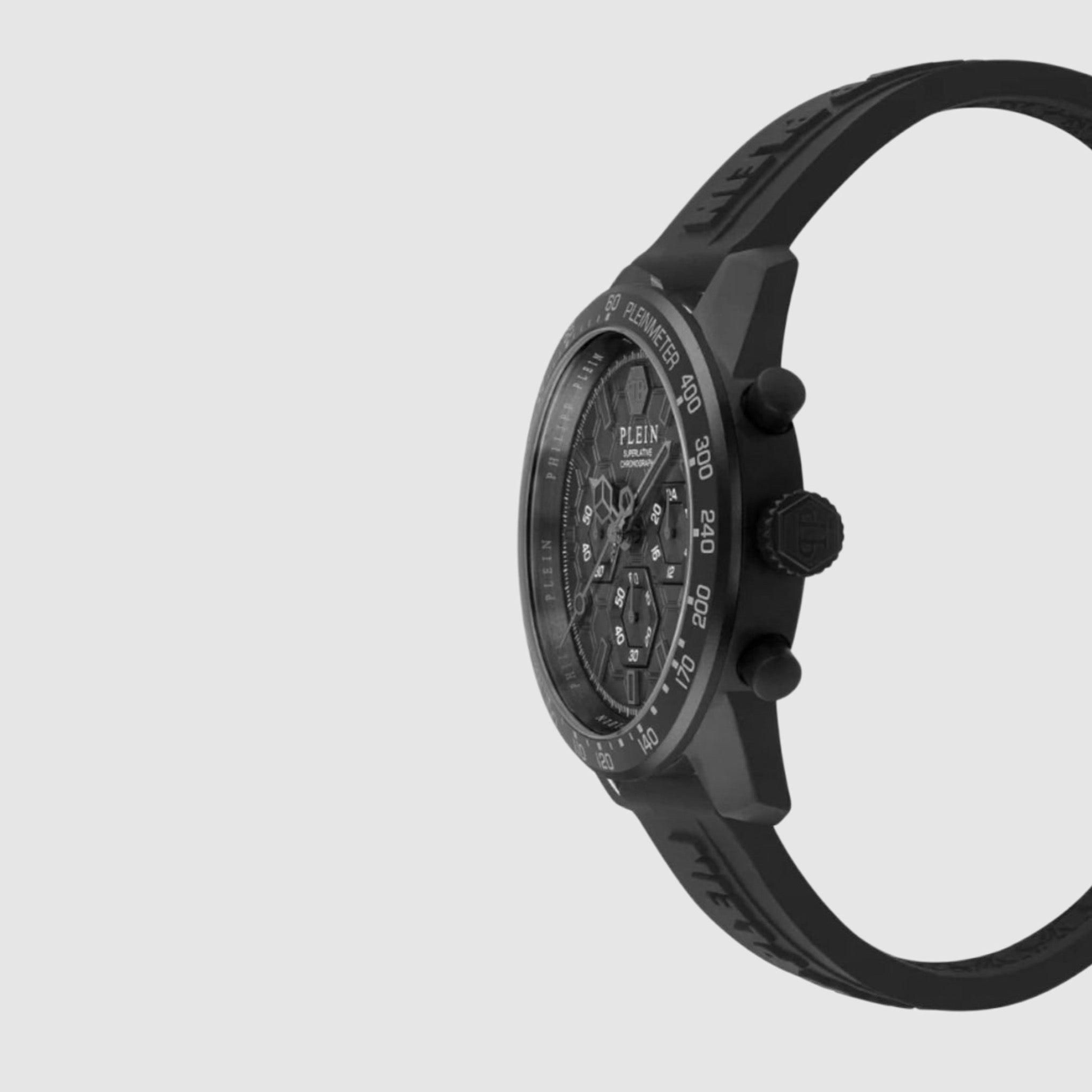 Men’s black watch Philipp Plein Мъжки черен часовник PWPYA0324 Side view