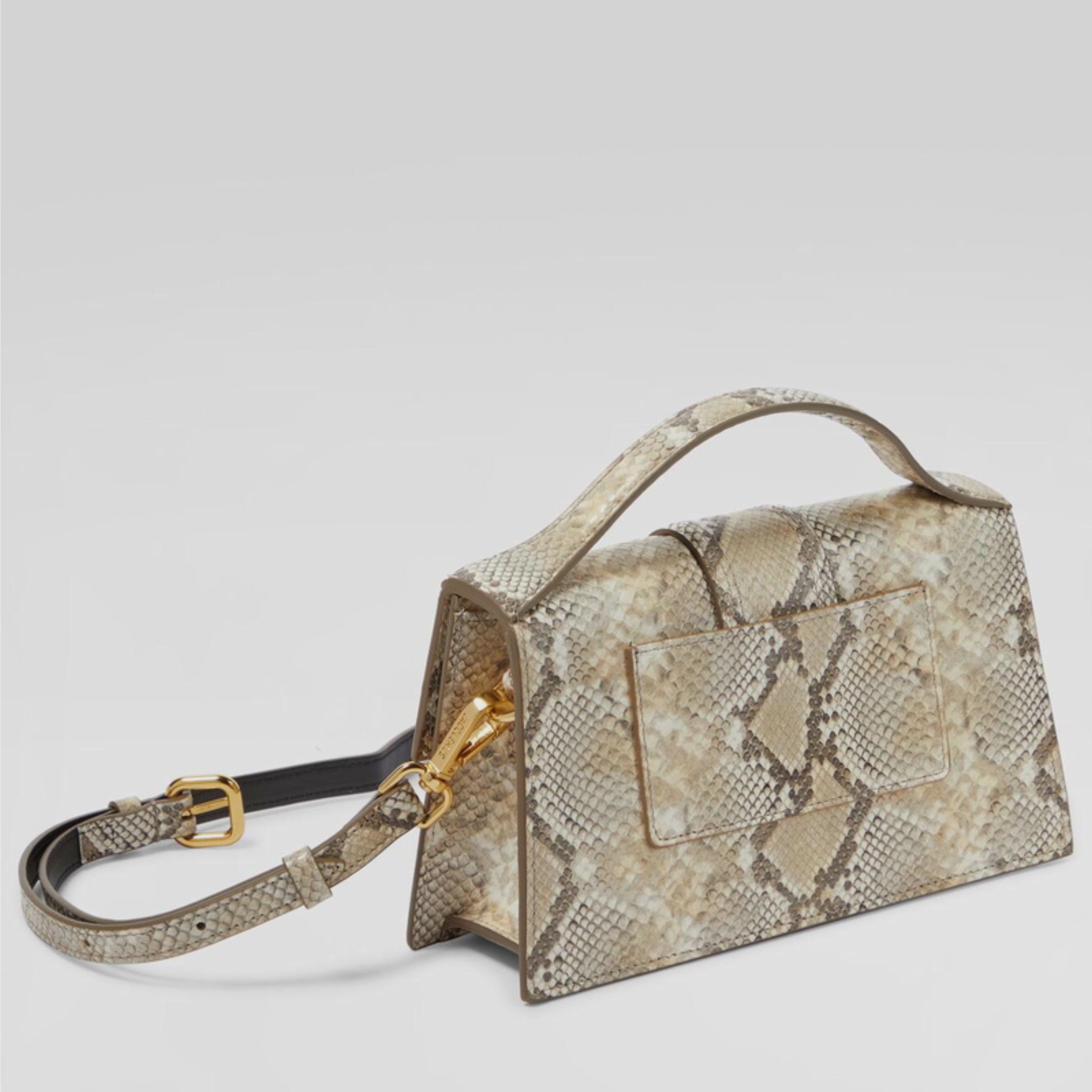 Дамска луксозна чанта Women’s shoulder bag Jacquemus 213BA0064308 150 Reptile effect back angled view
