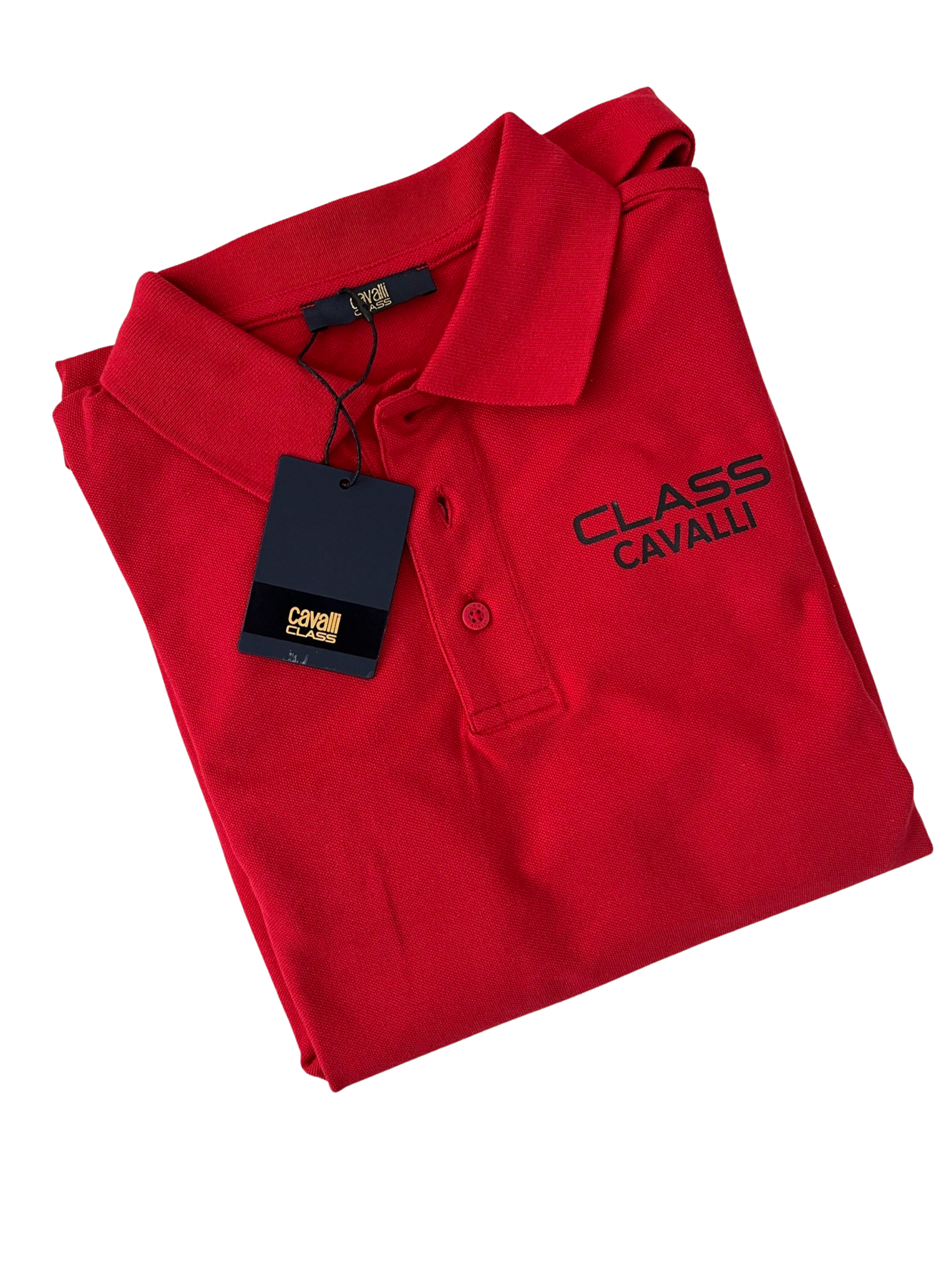 Мъжка червена поло тениска Cavalli Class OXT60H-JD060_ROSSO