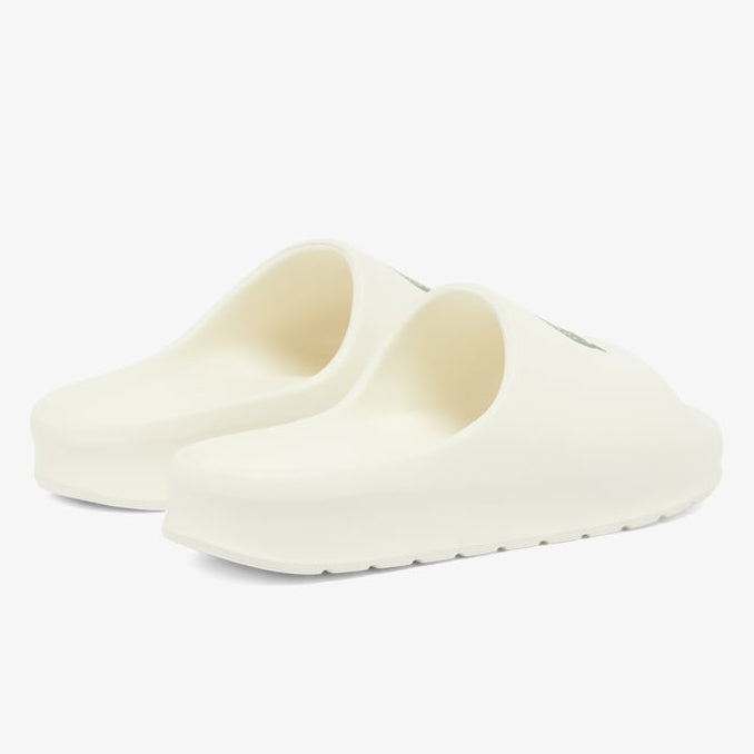 Мъжки чехли Men’s slippers Lacoste Serve Slide 2.0 48CMA0022-1Y5 Off White / Dark Green angled view