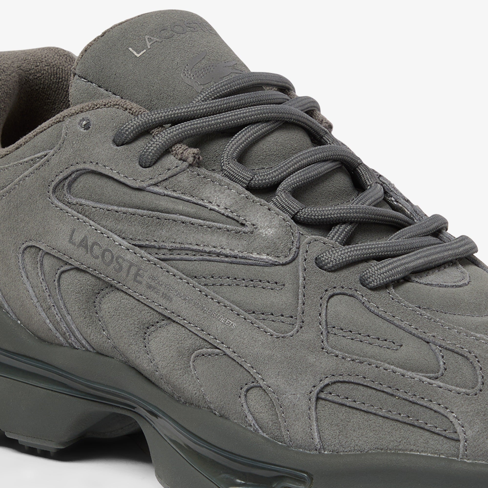 Мъжки маратонки Men’s suede sneakers Lacoste L003 2K24 51SMA0030 17C Dark Gray close up view