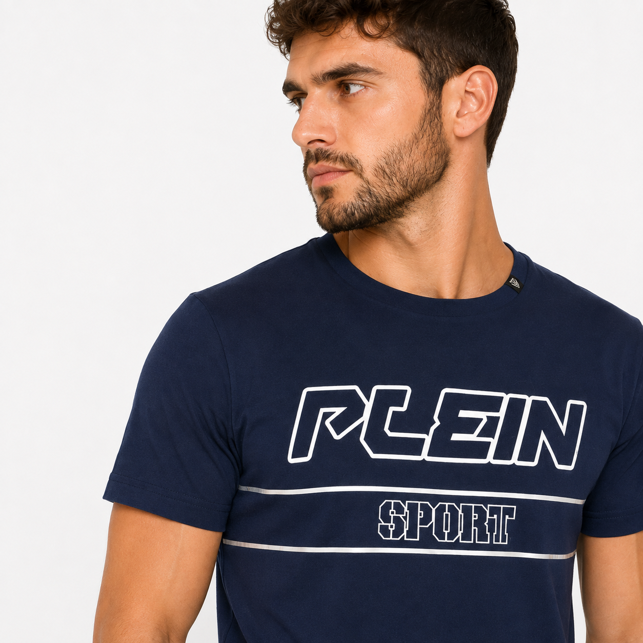 Мъжка тъмно синя тениска Plein Sport Men T-shirt TIPS109 85 Close-Up