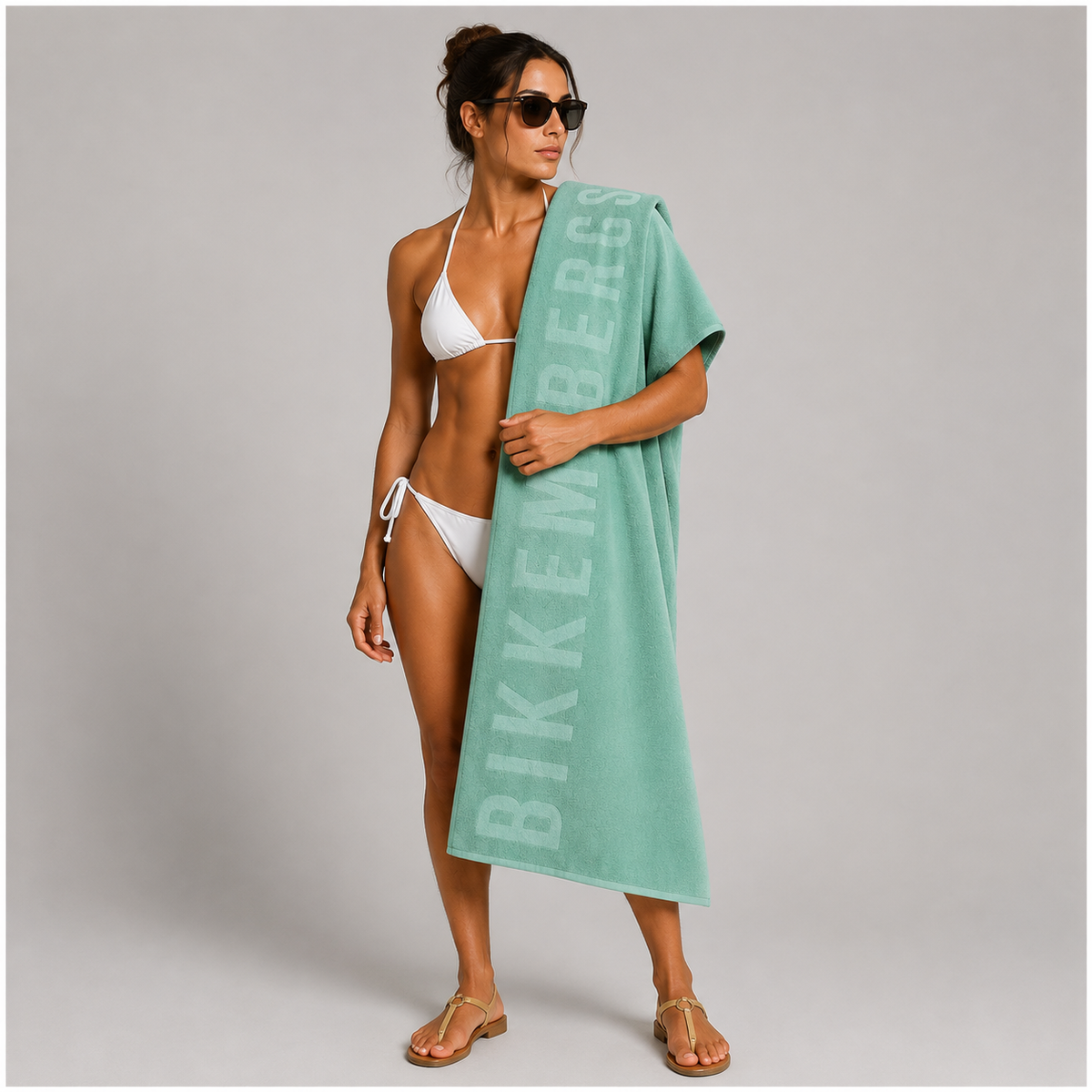 Плажна кърпа Bikkembergs bech towel BKK26MTW02 Marine women model view