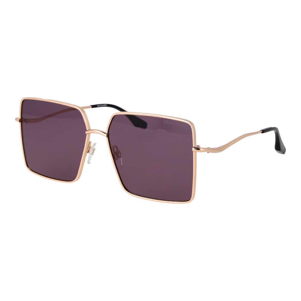 Дамски слънчеви очила Women’s metal sunglasses Trussardi TSW3010 04A Golden with Purple lenses