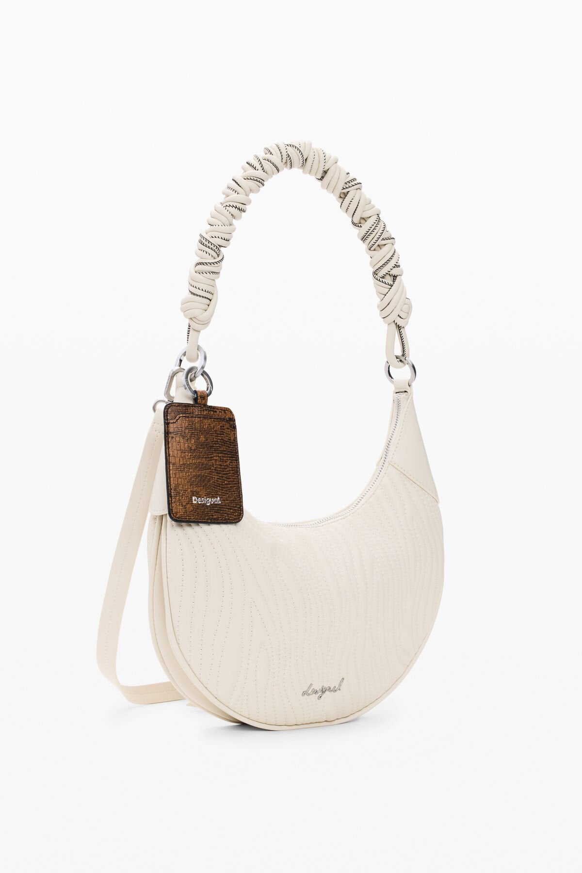 Дамска чанта за ръка Women’s oval handbag Desigual 26SAXPBD 1008 White angled view