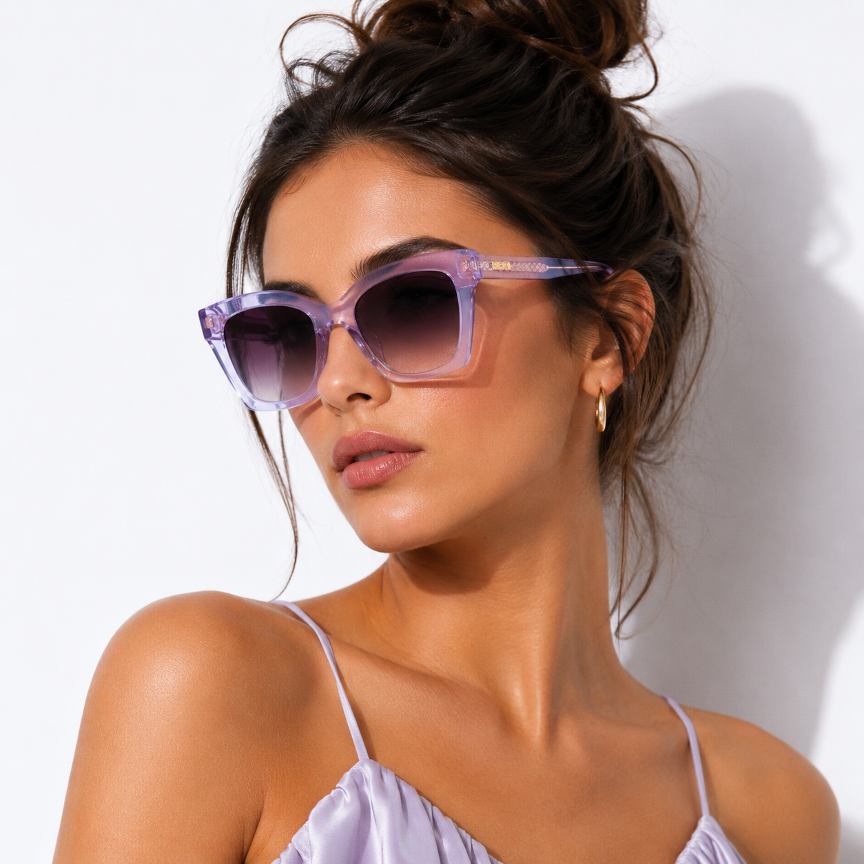 Дамски слънчеви очила Women’s sunglasses JUST CAVALLI SJC024 06SC Purple lifestyle view