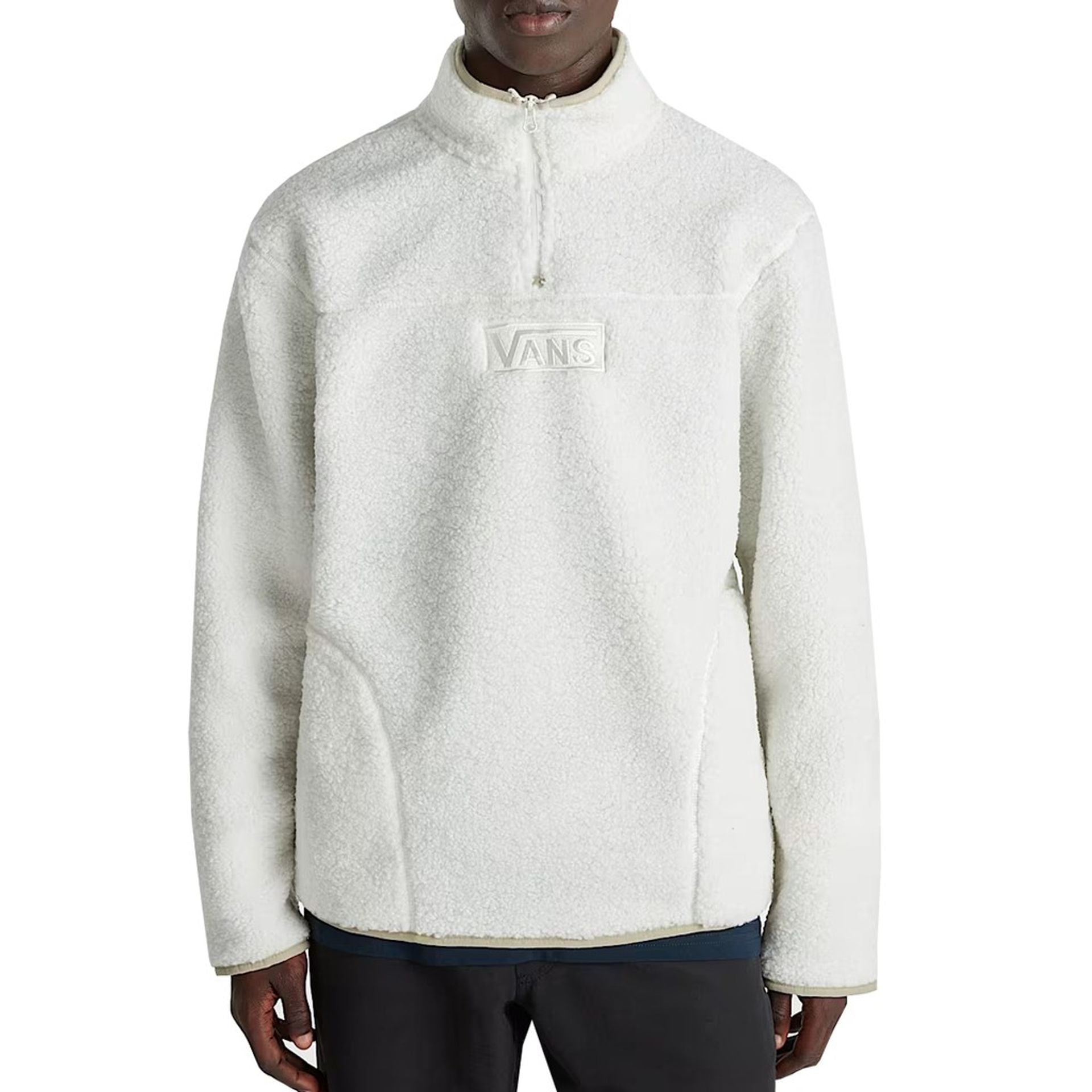 Мъжки поларен суичър с 1/4 цип Men’s sweatshirts Vans VN000HPFFS81 VNFS8 White front view