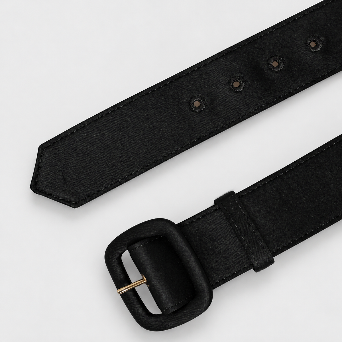 Dolce & Gabbana Black Wide Fabric Covered Buckle Waist Belt - BE1623 AQ705 - studio view 6