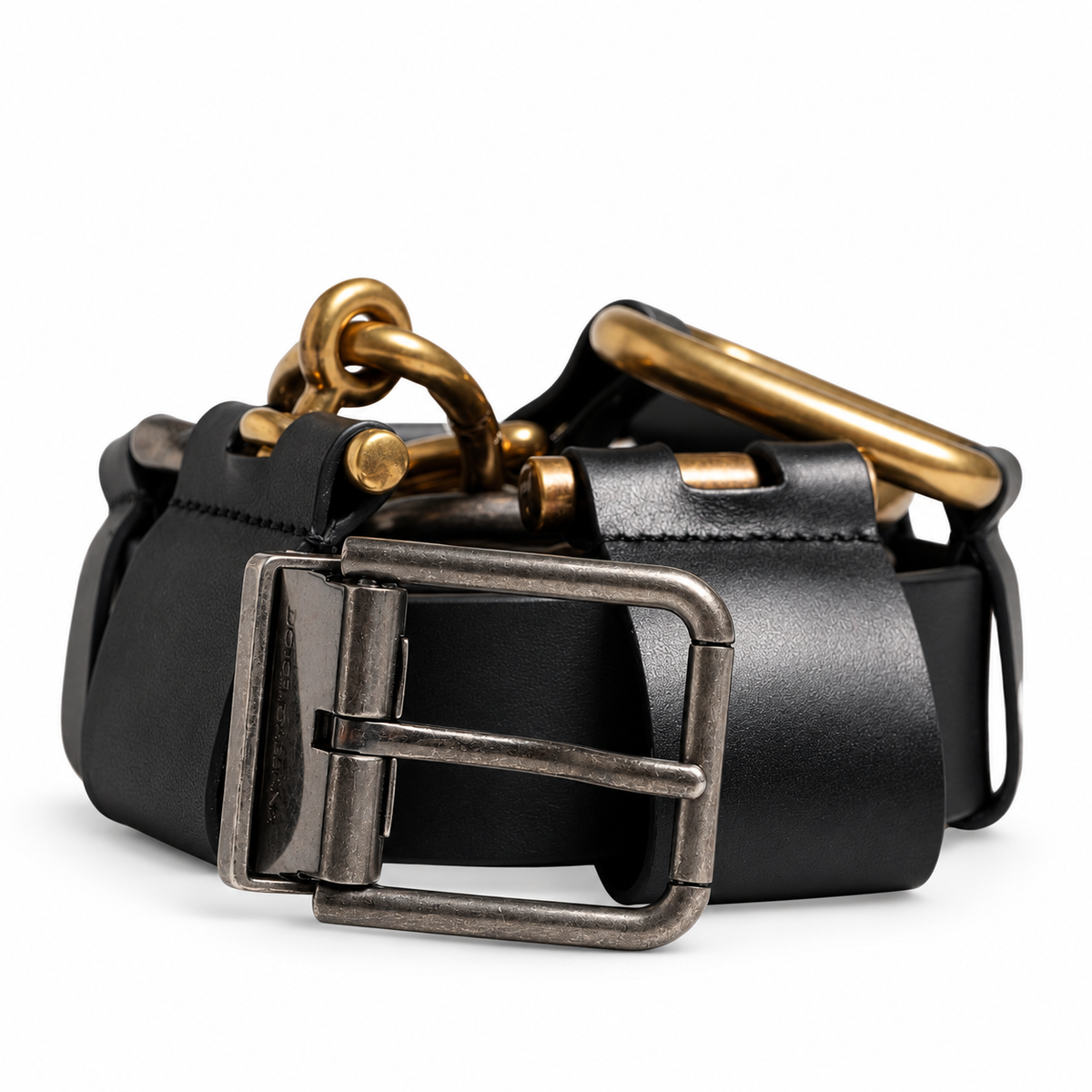 Men's belt Dolce & Gabbana SKU: BC4598 AW844 front coiled view