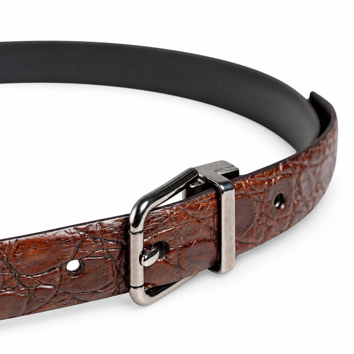 Men's belt Dolce & Gabbana SKU: BC3614 A2274 side buckle close-up