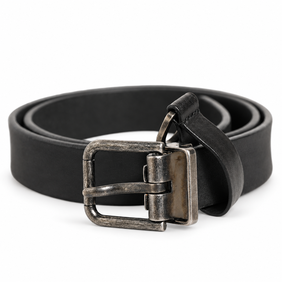 Dolce & Gabbana Black Leather Antique Finish Buckle Belt - BC4541 AW844 80998 - view 1