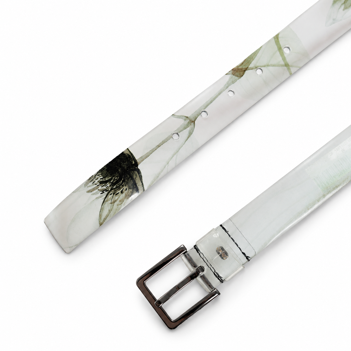 Dolce & Gabbana Men White Floral PVC Silver Metal Buckle Belt - BC4463 A0044 - view 7
