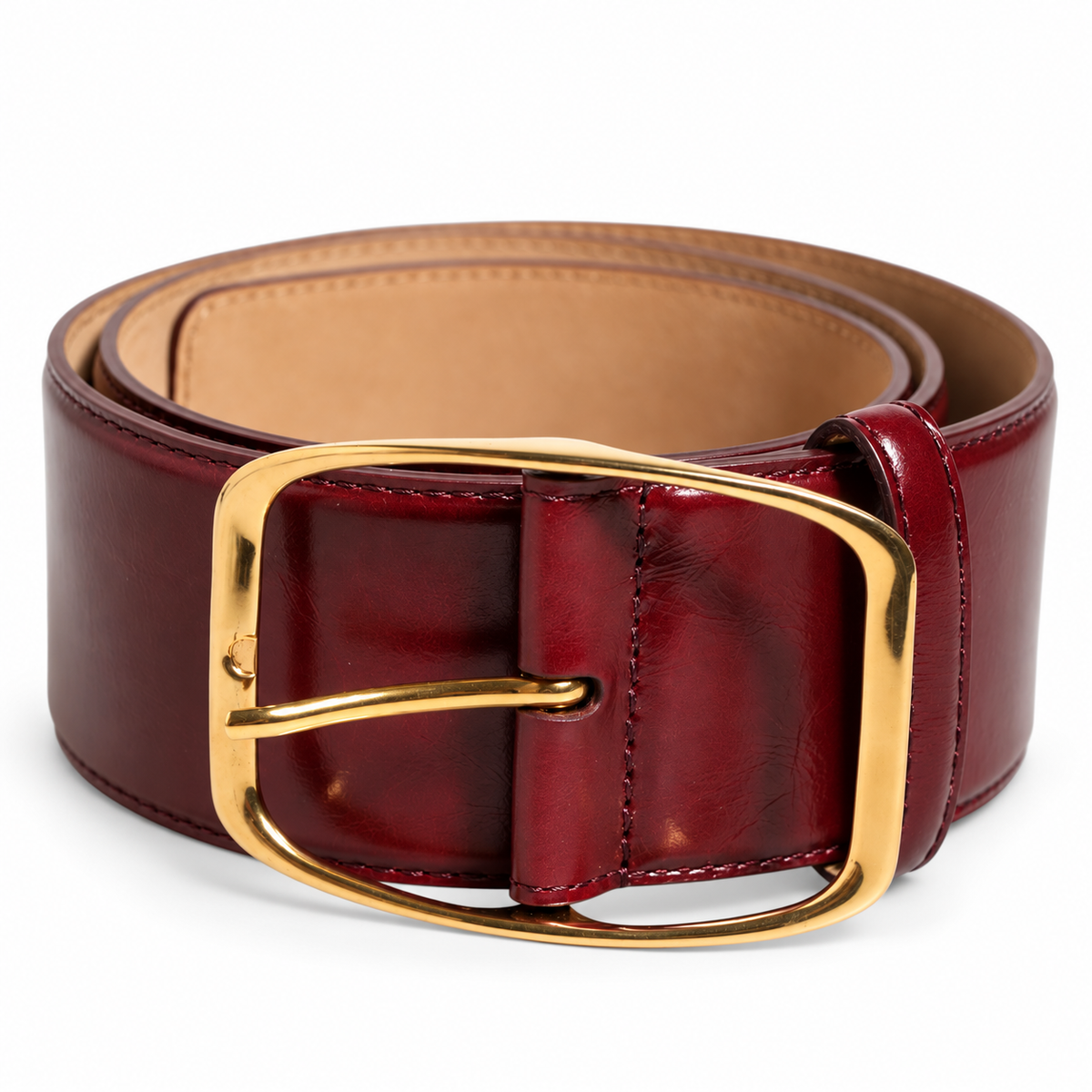Dolce & Gabbana Burgundy Leather Gold Metal Buckle Women Belt - BE1403 AW742 - view 1