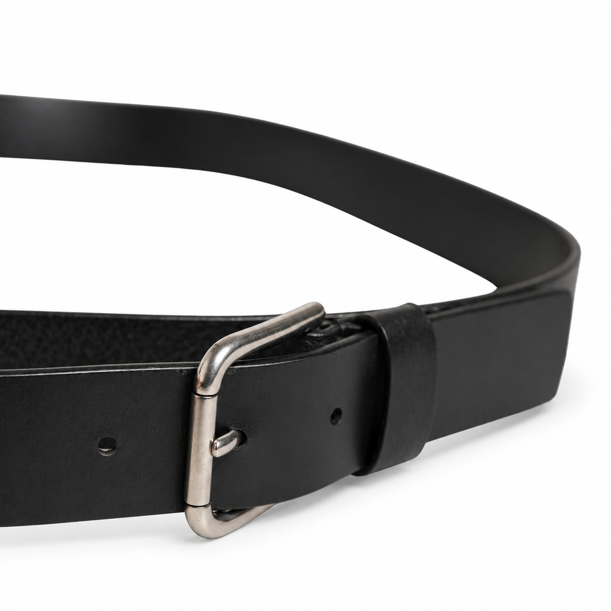 Dolce & Gabbana Black Double Strap Leather Silver Buckle Belt - BC4535 AV480 - view 5