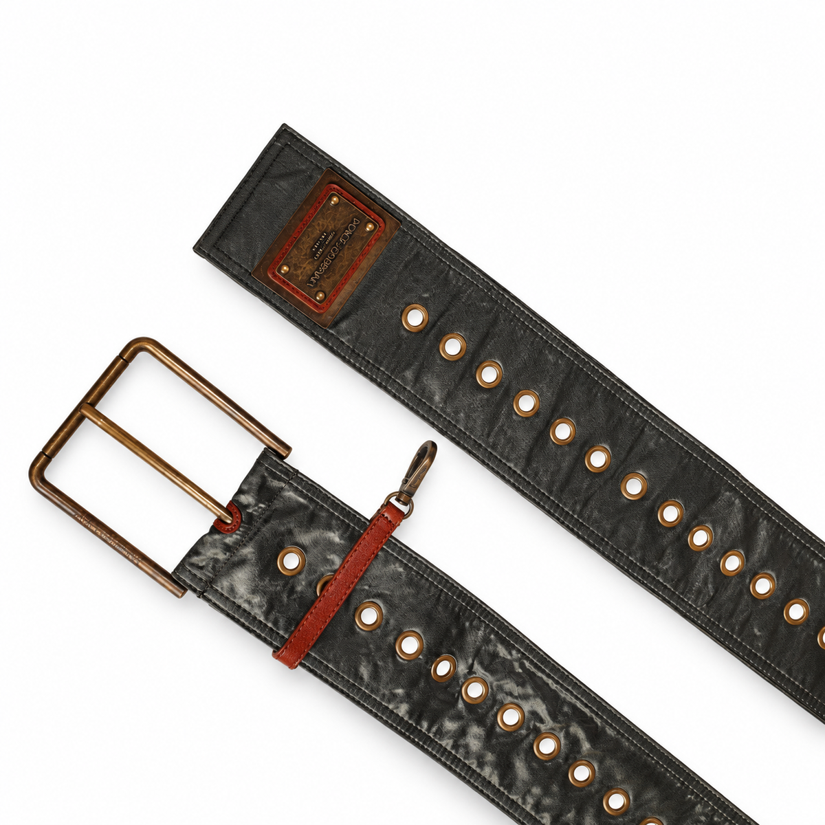 Dolce & Gabbana Dark Olive Green Wide Fabric Logo Plate Brass Buckle Belt - BC4638 AO960 87716 - view 8