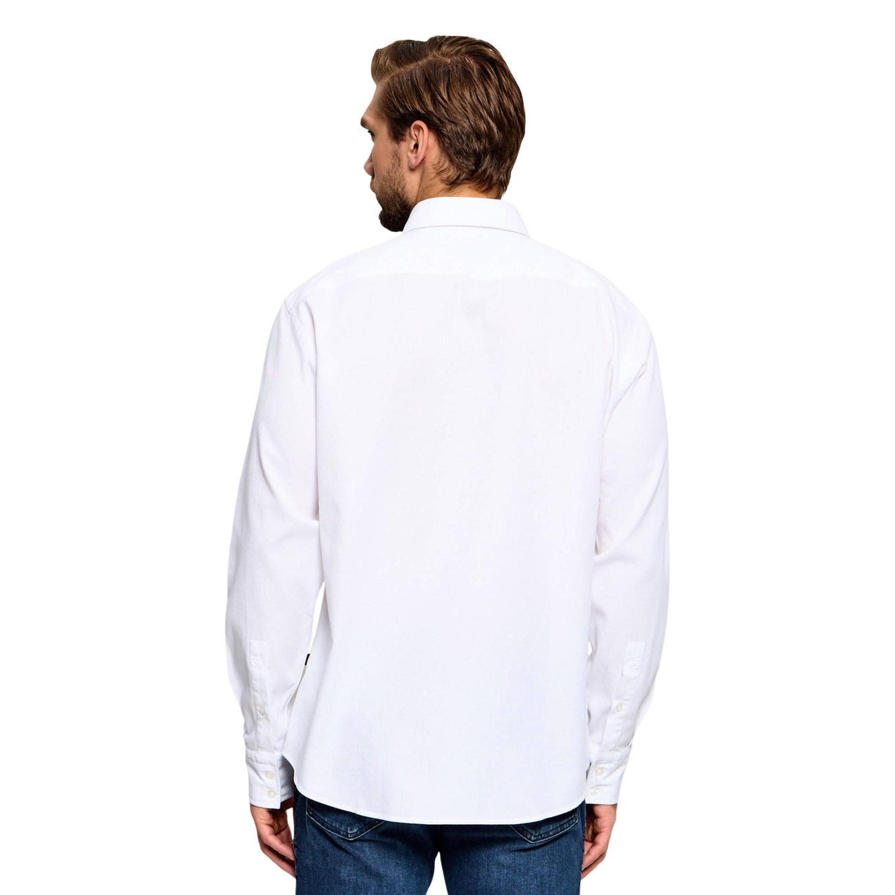 Мъжка бяла риза Boss Men Shirt 50565600 100 Back View