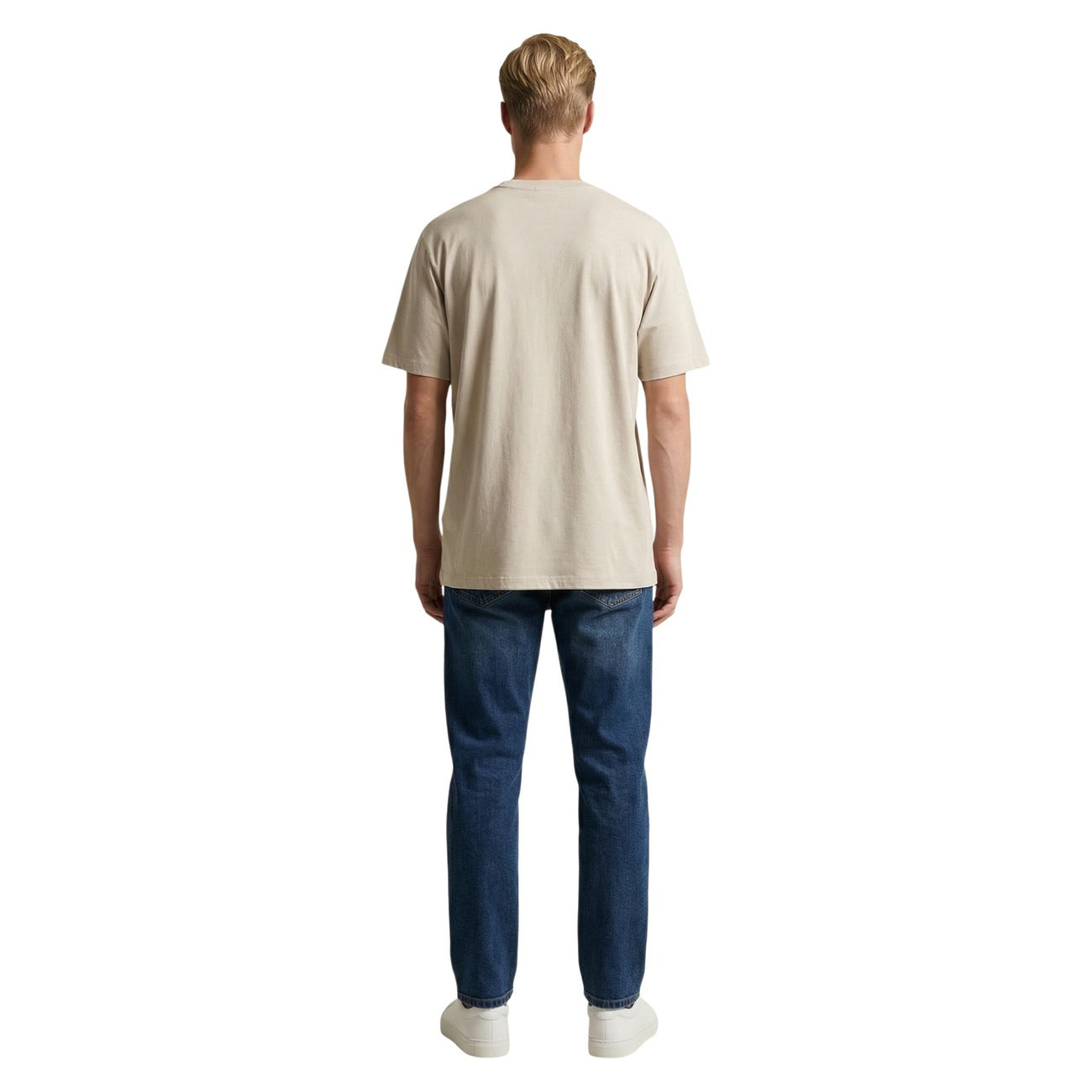 Мъжка бежова тениска Calvin Klein Jeans Men T-shirt LV14RF808G 2JX Back View