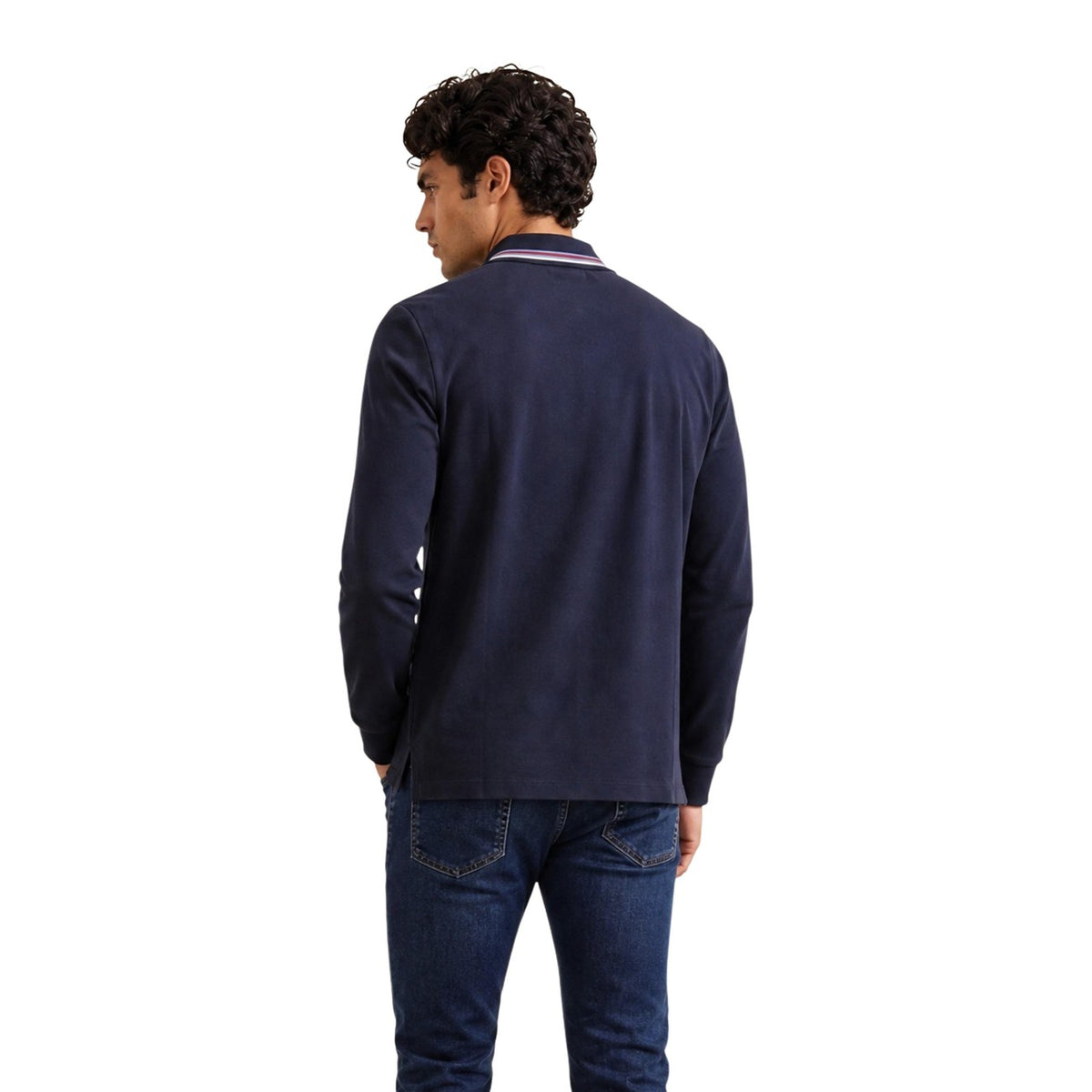 Мъжка поло блуза Armani Exchange Men Long Sleeve Polo XM003427 AF13026 UB101 Back View