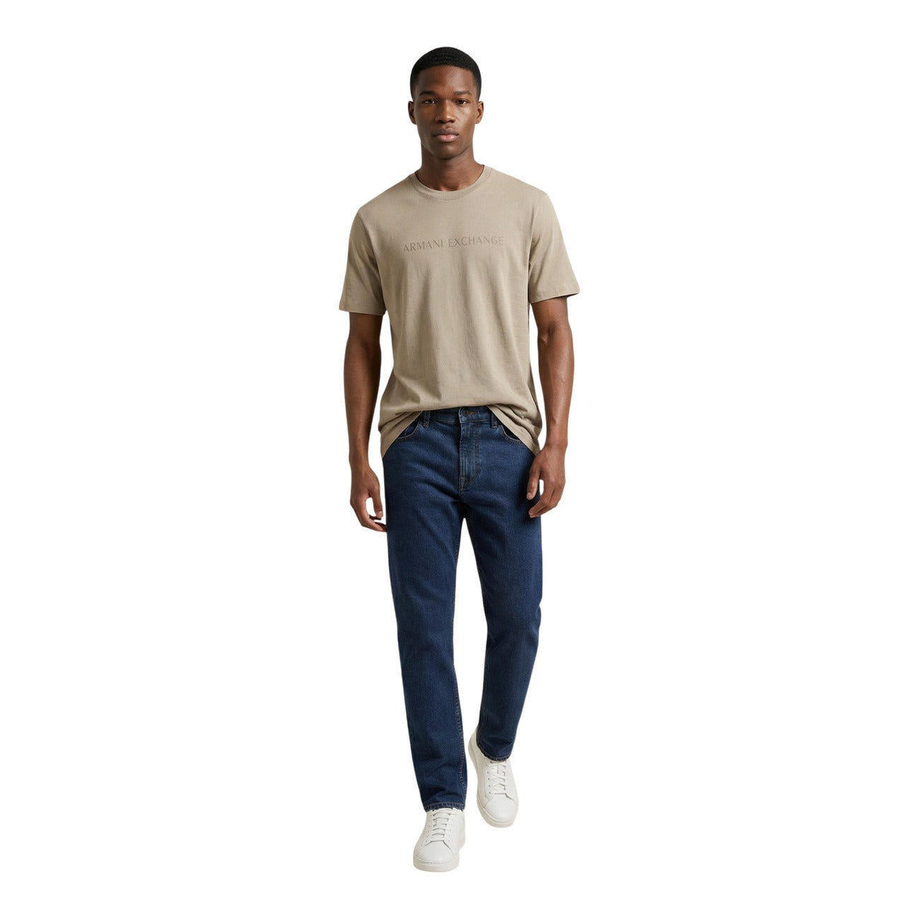 Мъжка бежова тениска Armani Exchange Men T-shirt XM002467 AF10356 Front View