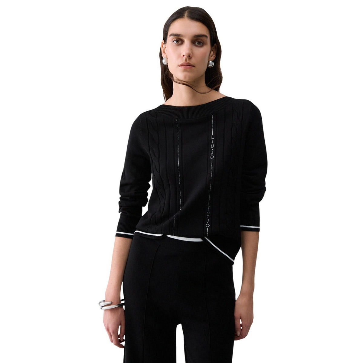 Дамски пуловер Liu Jo Women Cable Knit Sweater TF6189MS63L A3521 Front View