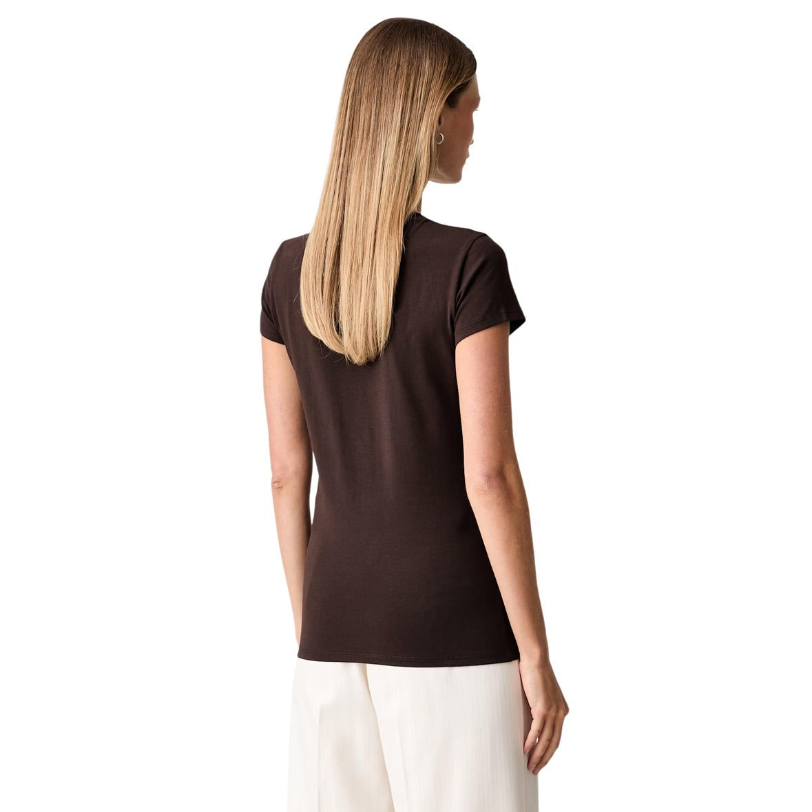 Дамска кафява тениска Armani Exchange Women T-shirt XW002811 AF16294 U6032 Back View