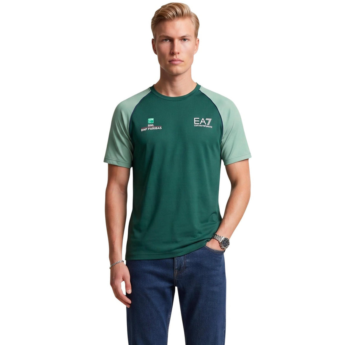 Мъжка тениска EA7 Emporio Armani Internazionali BNL D’Italia Men T-shirt 7M002801 AF13689 M7050 Front View
