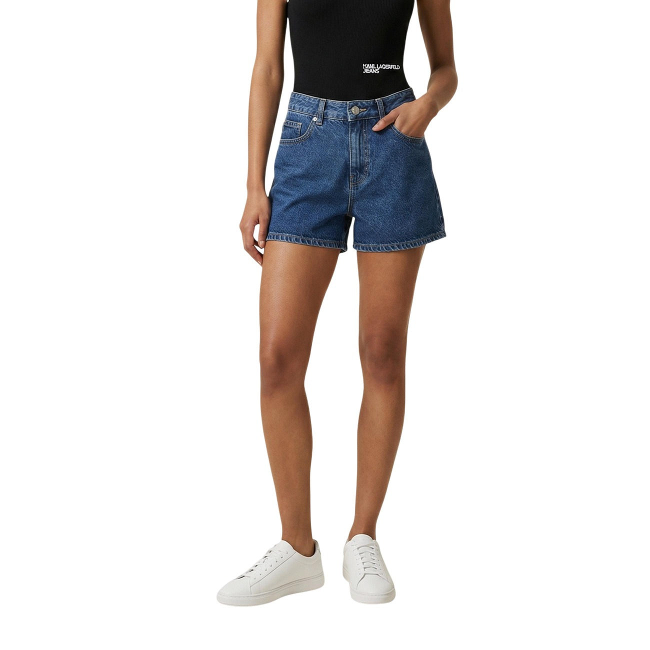 Дамски дънкови къси панталони Karl Lagerfeld Jeans Women Denim Shorts B2W10067 Front View