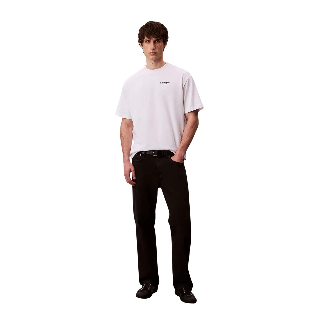 Мъжка бяла тениска Calvin Klein Men T-shirt LV04RD825G YAA Front View