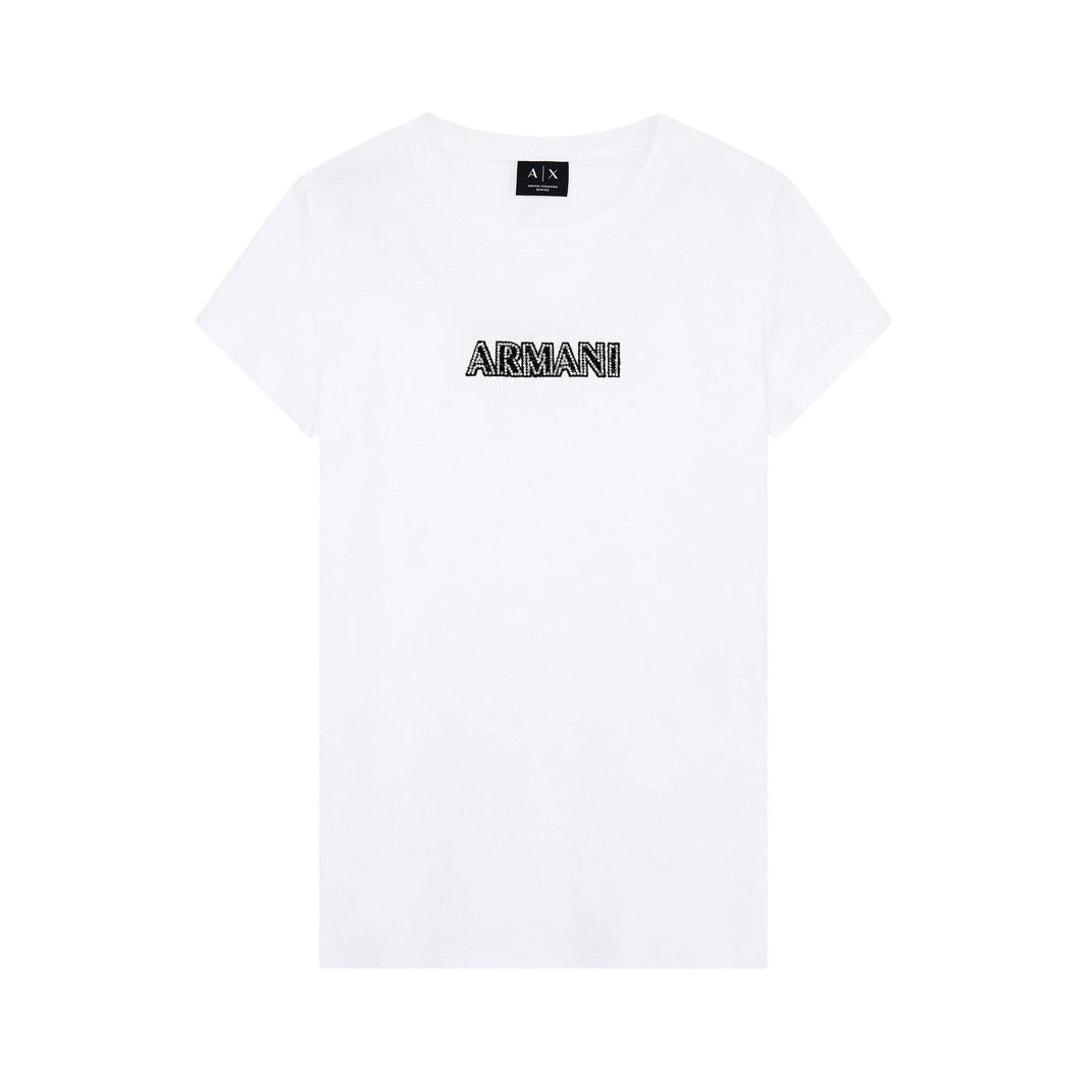 Дамска бяла тениска Armani Exchange Women T-shirt XW002550 AF10356 U0002 Front View