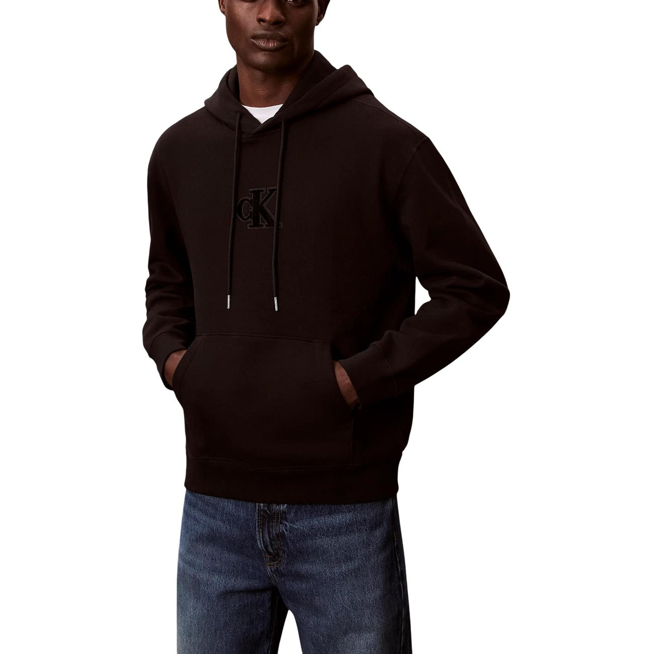 Мъжко черно худи Calvin Klein Jeans Men Hoodie LV04RD250G Front View