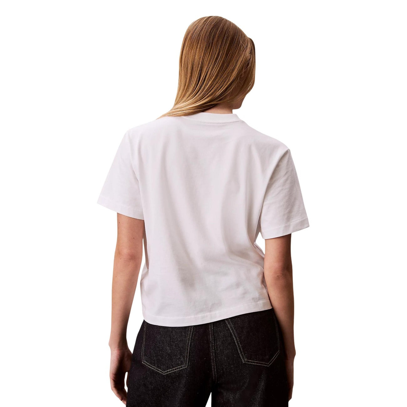 Дамска бяла тениска Calvin Klein Jeans Women T-shirt LV047F820G YAF Back View