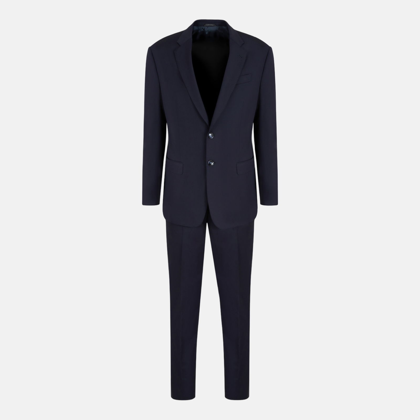 Giorgio Armani Blue Fleece Wool Two-Piece Suit Front View