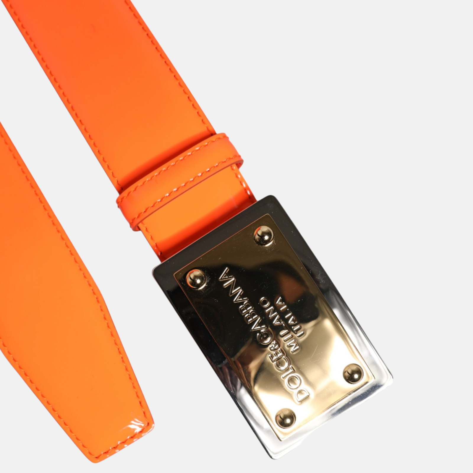 Dolce & Gabbana Metal Logo Buckle Belt Close-Up