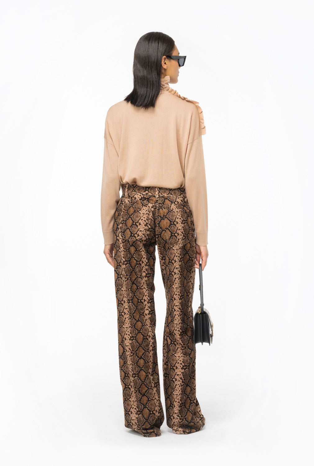 Дамски кадифен/джинсов панталон Women’s corduroy trousers PINKO 101958A17F38ZC8 Python print