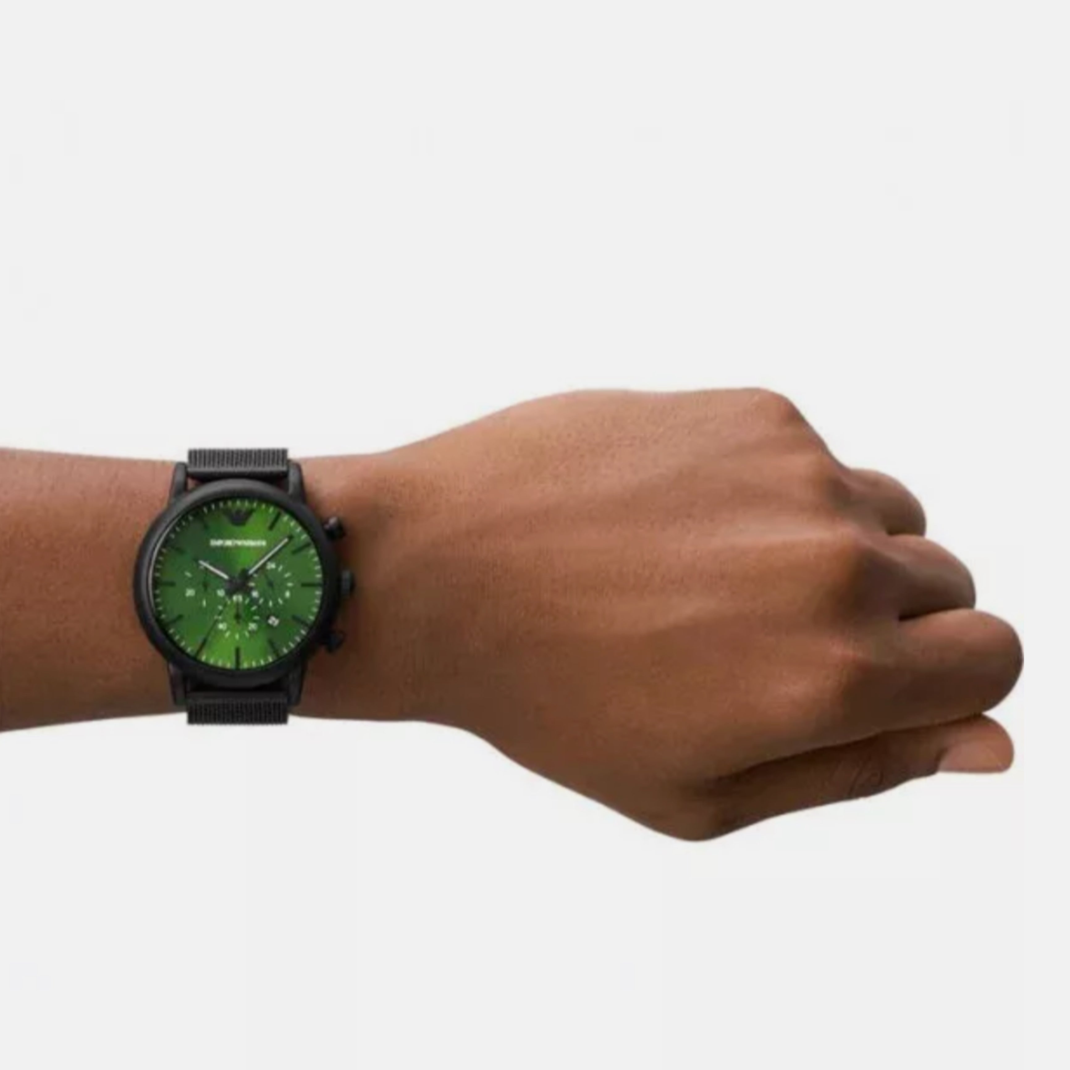 Мъжки метален часовник с черна каишка Men’s watch Emporio Armani ARAR11470 
 On hand view