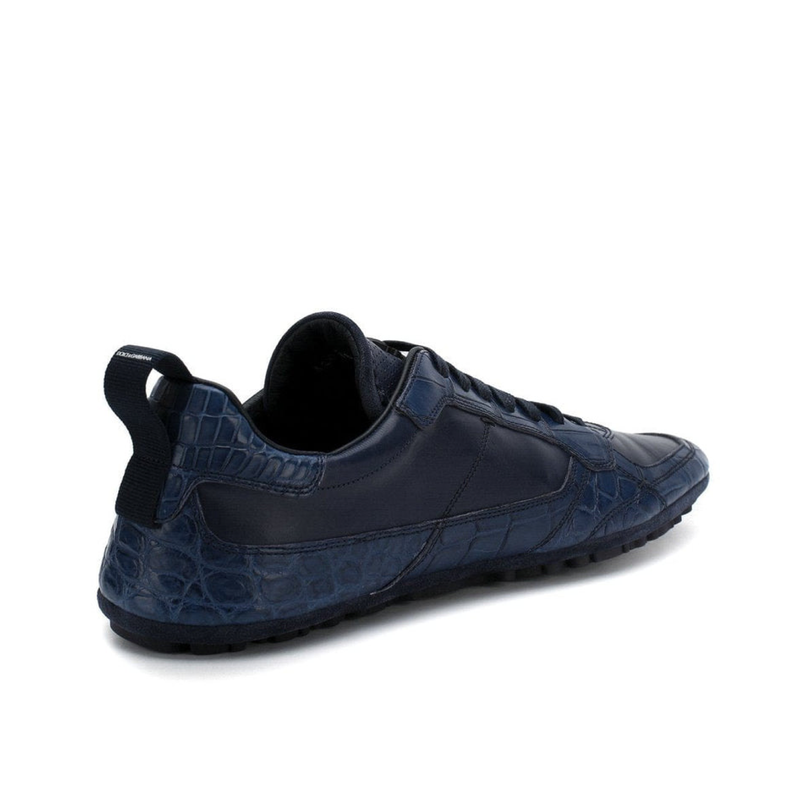 Dolce & Gabbana Blue Caiman Leather Men Sneakers Heel View