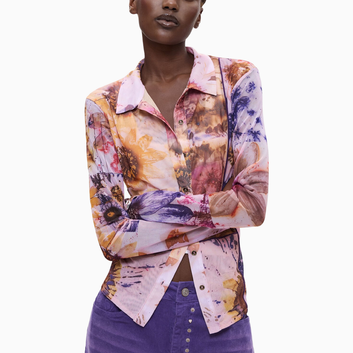 Дамска риза Desigual Women Shirt 26WWTK24 3049 Front View