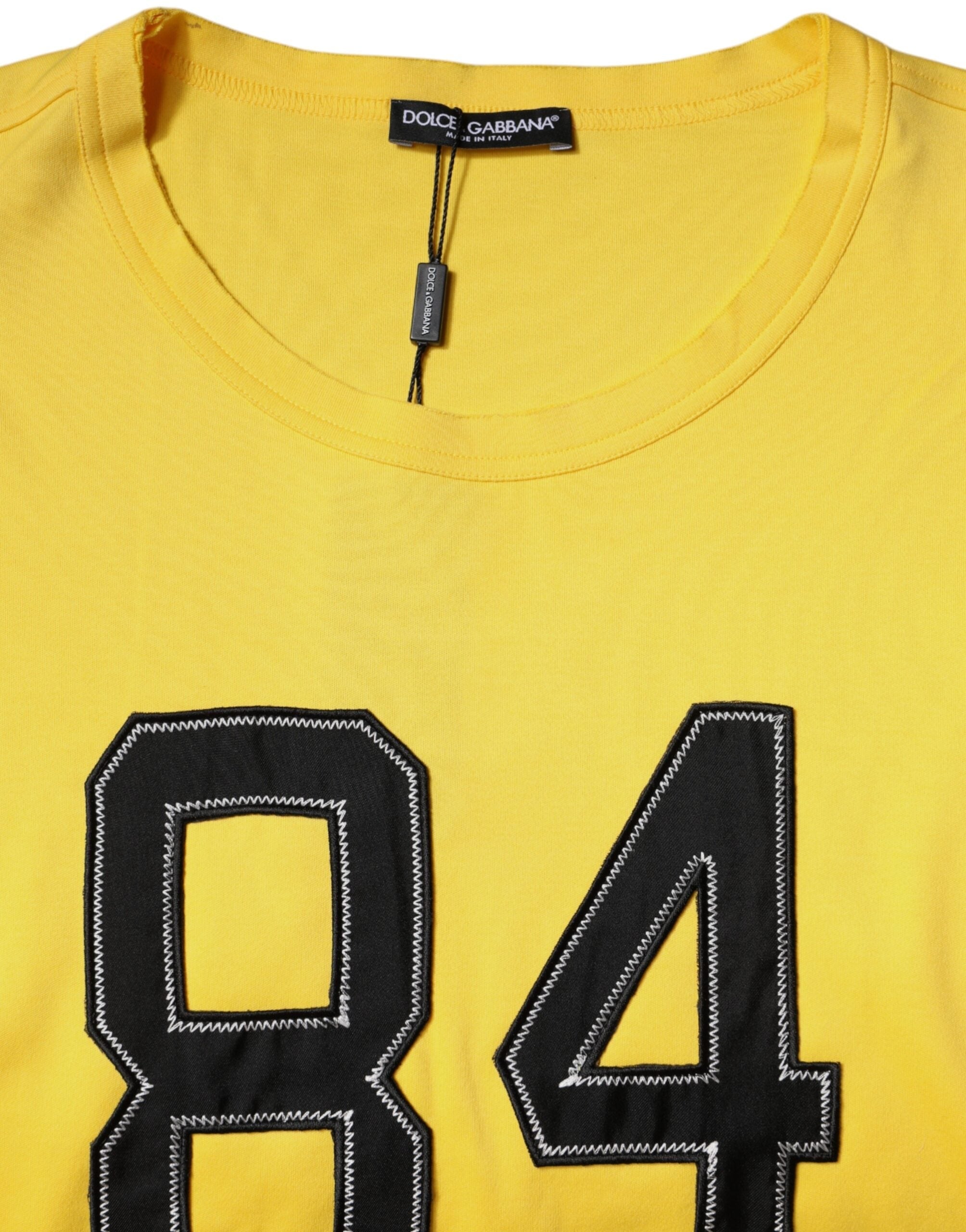 Мъжка луксозна памучна тениска DOLCE & GABBANA Men’s Luxury Yellow Cotton T-shirt 84 G8PN7Z HU7H8 A0106