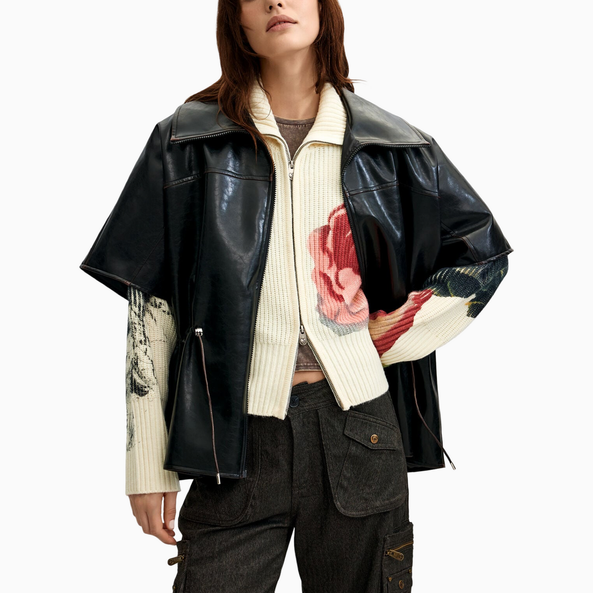 Дамско пончо Desigual Women Poncho 26WAIP02 2000 Front View