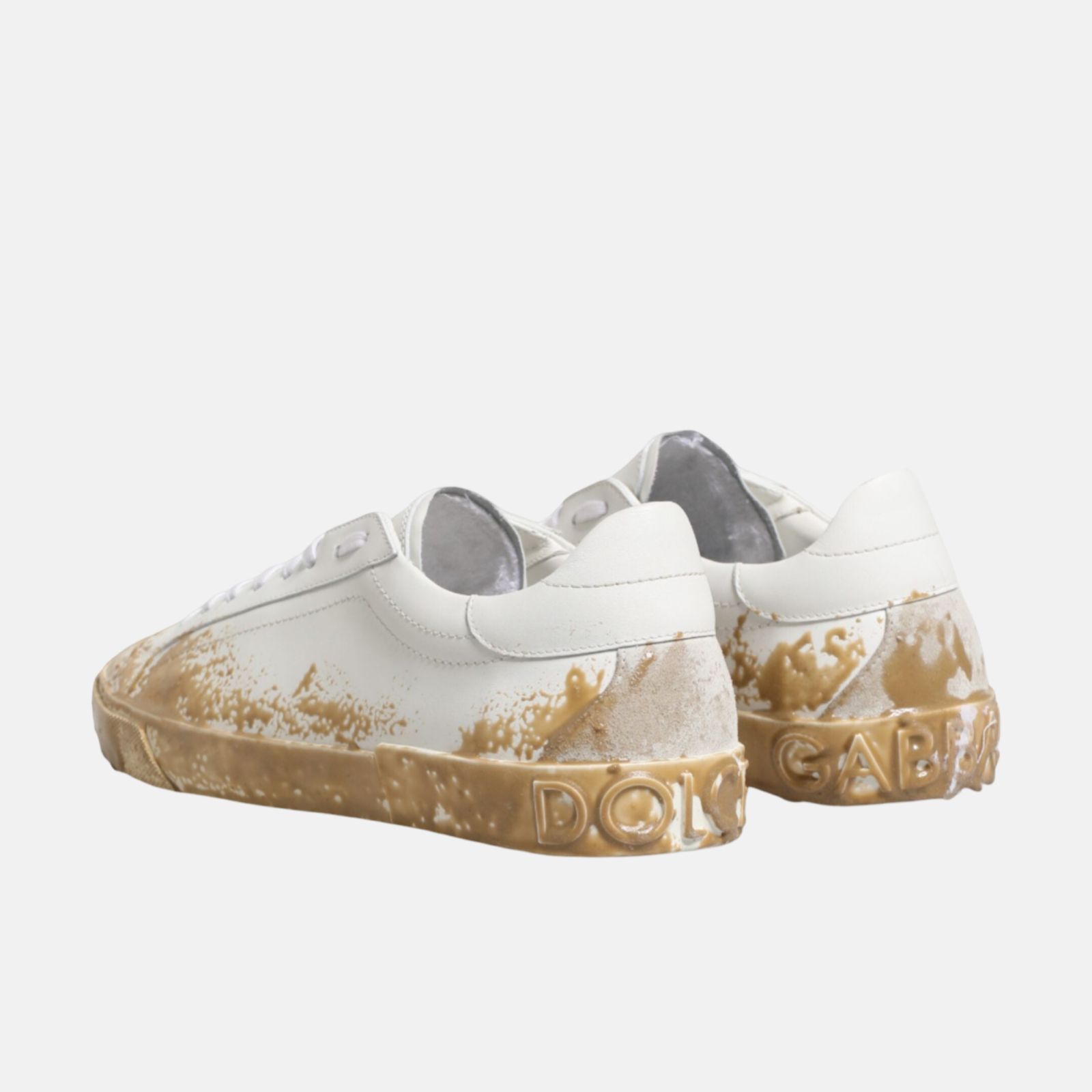 Dolce & Gabbana Portofino Paint Effect Men Sneakers CS2203 AO485 8S169 Heel View