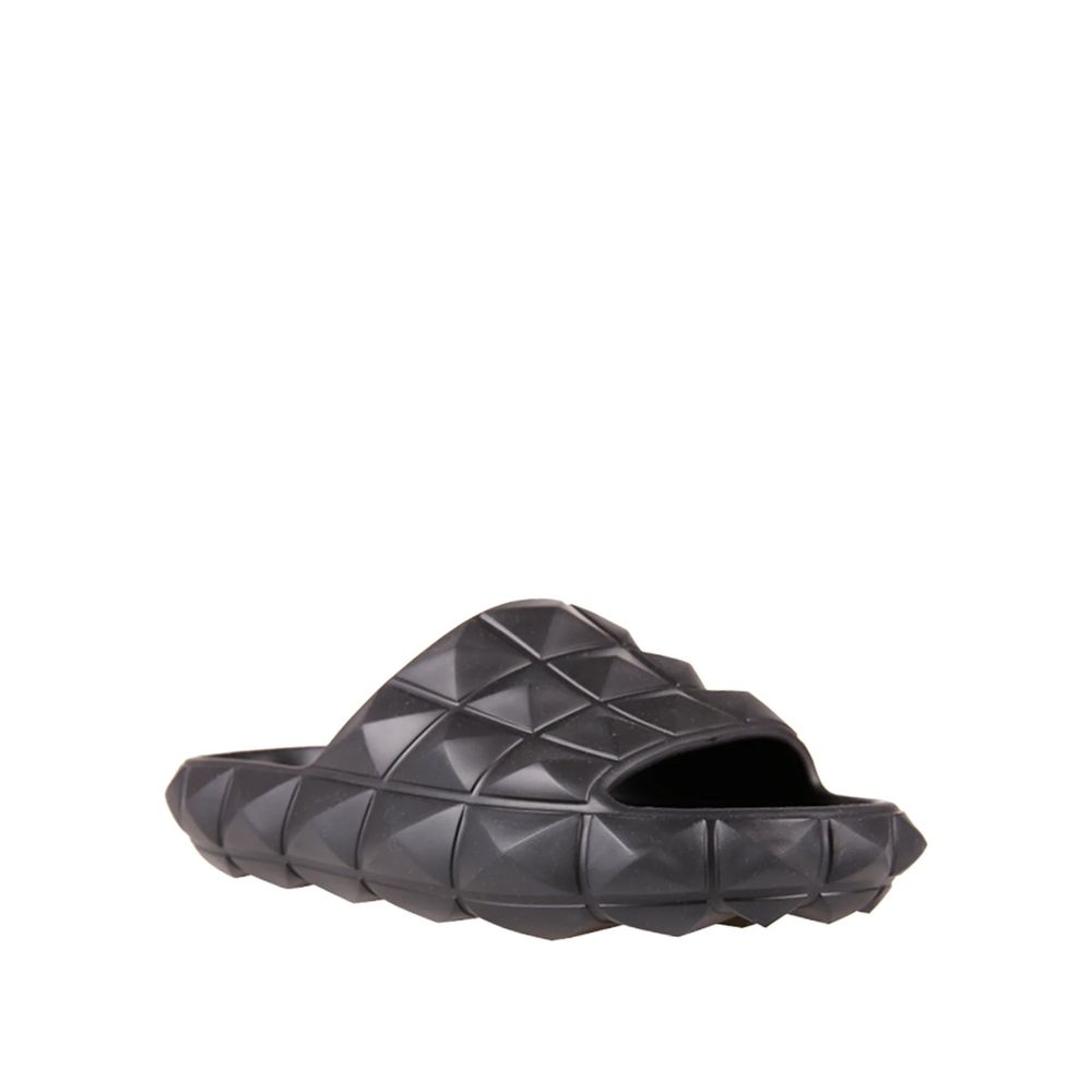 Valentino Garavani Black Rubber Slippers