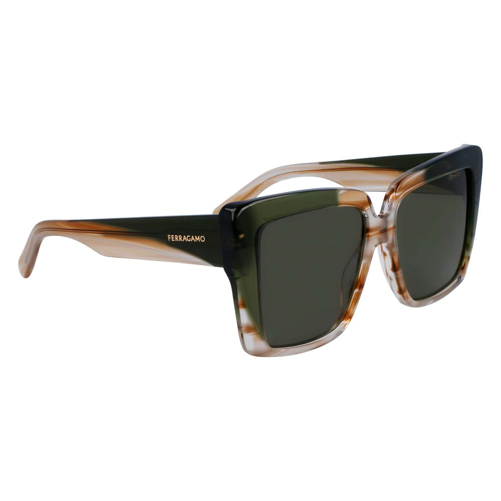Ferragamo Brown Acetate Sunglasses