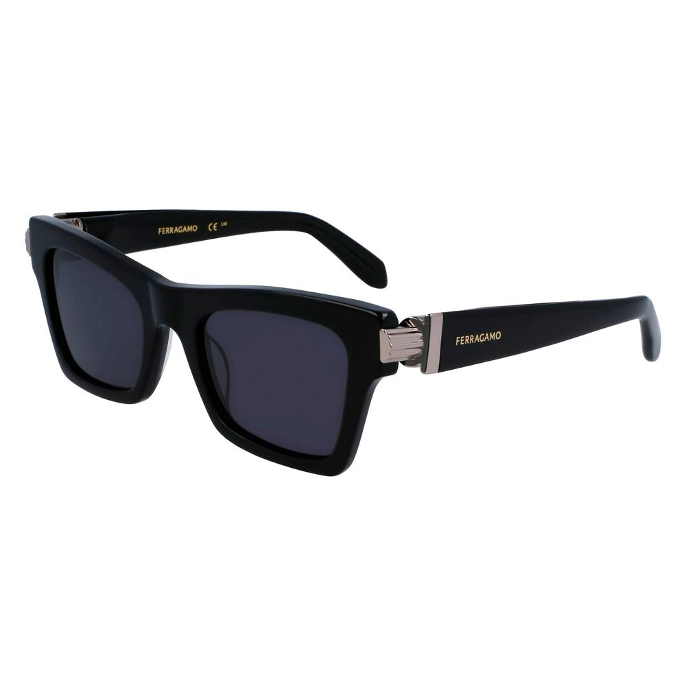 Ferragamo Black Acetate Sunglasses