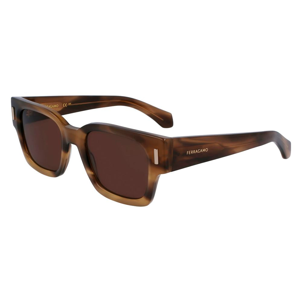 Ferragamo Brown Acetate Sunglasses